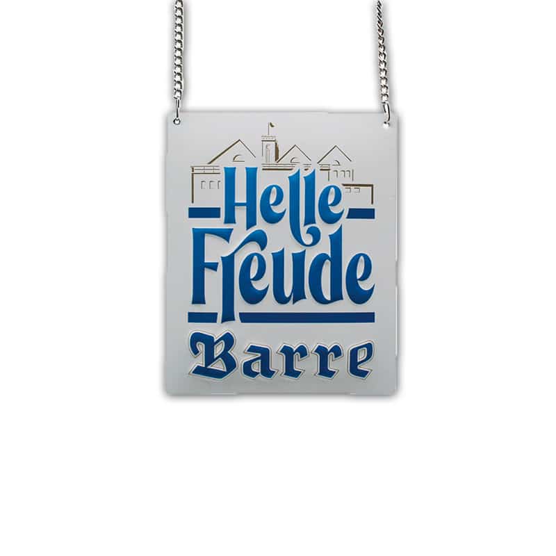 Zapfhahnschild – Helle Freude